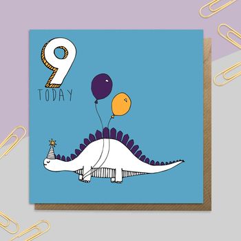 Dinosaur Age Card: Ages One To 10, 9 of 10