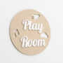 Play Room Door Sign – Beige Acrylic Circle, thumbnail 5 of 5