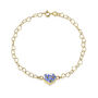 Real Flower Heart Chain 18ct Gold Plated Silver Bracelet – 11 Floral Styles, thumbnail 6 of 12