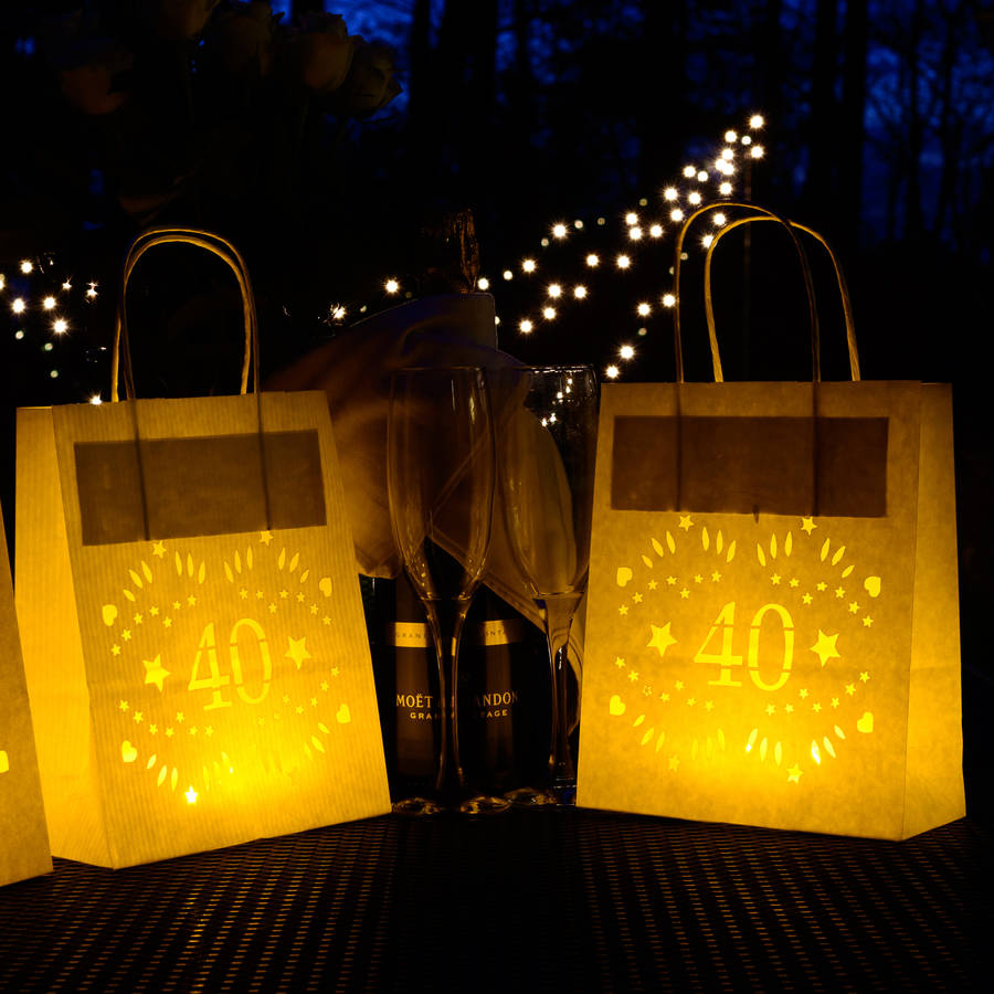 40th Birthday, Party Decoration Lantern Bag By Baloolah ...