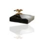 Handmade Black And White Marble Ashtray With Gold Eagle, thumbnail 3 of 4