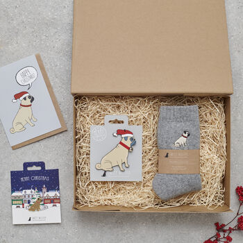 Christmas Pug Dog Pin Badge, 3 of 12