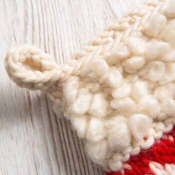 Personalised Christmas Stocking Knitting Kit Red, 4 of 8