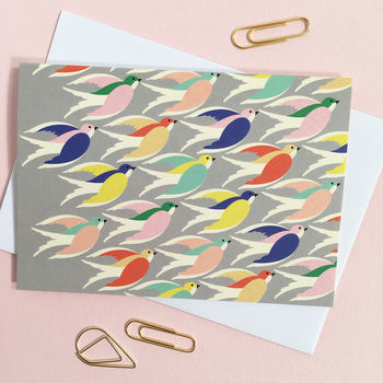 Multi Set Of Eight Bird Print Thank You Cards, 3 of 11