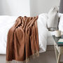 Extra Large Rust And Beige Lambswool Throw, thumbnail 1 of 4