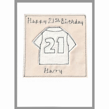 Personalised Embroidered Football Shirt Birthday Card, 10 of 10