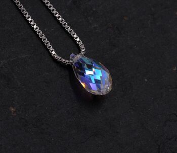 Sterling Silver Tiny Little Colour Changing Crystal Pendant Necklace, 2 of 12