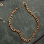 Gold Curb Chain Necklace 18 K Gold Plated, thumbnail 3 of 9