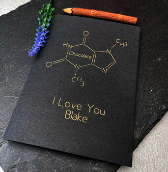 Personalised Chocolate Molecule Chemistry Card, 7 of 12