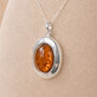 Personalised Sterling Silver Baltic Amber Gemstone Photo Locket Necklace, thumbnail 1 of 6