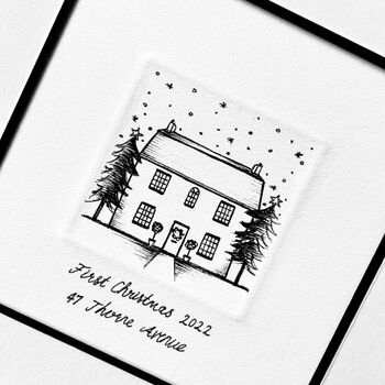 Miniature Personalised Christmas House Illustration, 2 of 5