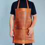Personalised Distressed Leather Apron With Pockets, thumbnail 3 of 7