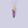 Genuine Amethyst Point Necklace In 18ct Gold Plate, thumbnail 12 of 12