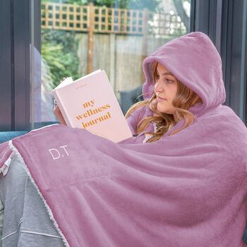 Personalised Hooded Sherpa Blanket, 2 of 9