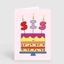 Sis Sister Birthday Candle Cake Birthday Card, thumbnail 1 of 2