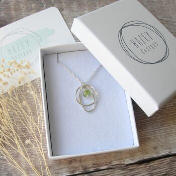 Peridot Drop Silver Necklace, 4 of 5