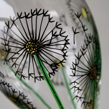 Dandelion Clock Painted Wine Glass, 3 of 6