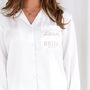 Bridal Embroidered 'Bride' Pocket Detail Satin Button Through Pyjamas, thumbnail 7 of 9