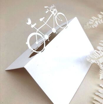 Bicycle Laser Cut Wedding Place Card, 4 of 7