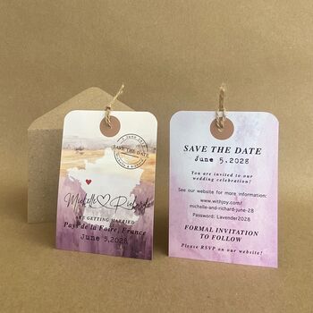 Luggage Tag With Wooden Heart Painterly Landscape, 10 of 11