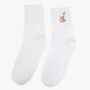 Embroidered Cats Cotton Ankle Socks Women's Three Pack, thumbnail 2 of 4