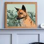 Pet Portrait In Nature Leaves Custom Dad Gift, thumbnail 3 of 8