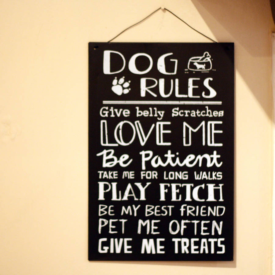 dog rules blackboard sign by the wedding of my dreams