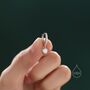 Tiny Cz Dangle Huggie Hoop In Sterling Silver, thumbnail 2 of 12