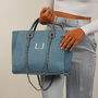 Personalised Monogram Canvas Tote Bag In Blue, thumbnail 1 of 4