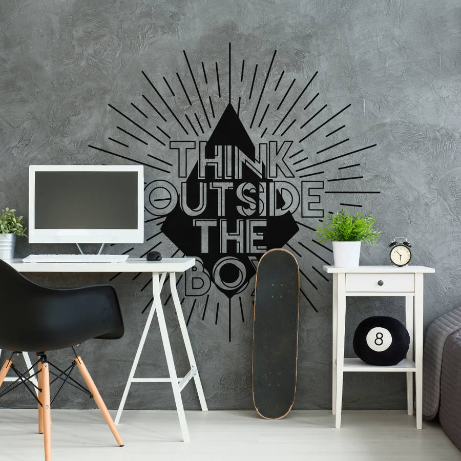 Think Outside The Box Wall Sticker By SirFace Graphics