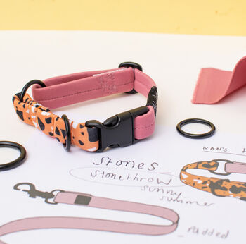 Pink Orange Terrazzo • Padded Dog Collar, 7 of 7