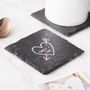 Carved Heart Personalised Slate Coaster, thumbnail 3 of 3