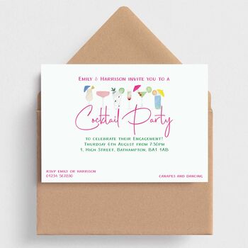 Cocktail Invitations Plain Or Plantable Card, 2 of 4