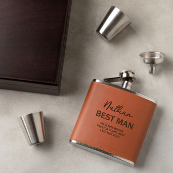Personalised Best Man Hip Flask Gift Set, 5 of 9