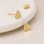 Gold Plated Sterling Silver Sunburst Heart Stud Earrings, thumbnail 3 of 6