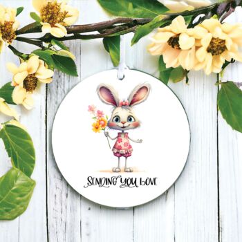 Cute Bunny Girl Flowers Love Decoration, 2 of 2