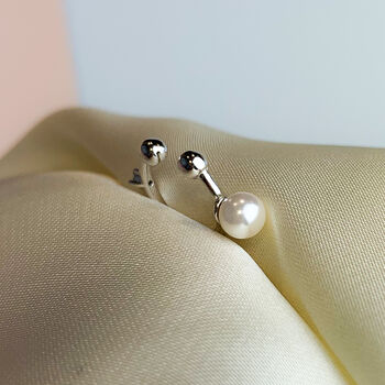 Sterling Silver Pearl And Crystal Ear Cuff, 3 of 5