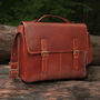 Men's Leather Rugged Satchel Bag Briefcase Gift, thumbnail 1 of 10