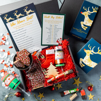 'Reindeer' Christmas Treats And Games Hamper, 2 of 4