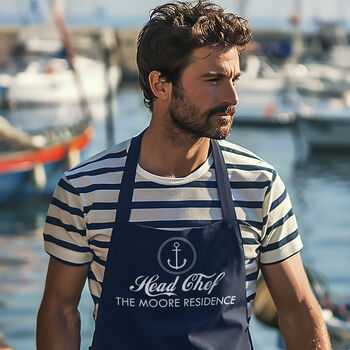 Nautical Anchor Head Chef Apron: Outdoor Gift, 2 of 12