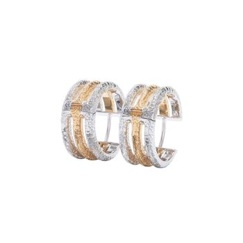 Mixer Metal Solid Hoop Textured Earrings, 2 of 12