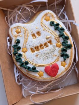 Hand Iced Personalised Be Lucky Horseshoe Biscuit Gift, 2 of 5