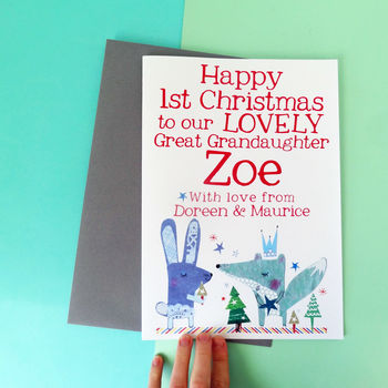 Personalised Big Christmas Card For Grandchildren, 2 of 3