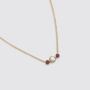 Garnet Pearl Star 18k Gold Plated Necklace, thumbnail 3 of 5