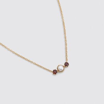 Garnet Pearl Star 18k Gold Plated Necklace, 3 of 5