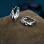 Sterling Silver Croissant Hoop Earrings, thumbnail 6 of 12