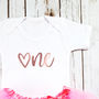 First Birthday Girls Tutu Outfit In Pink Rose Gold, thumbnail 2 of 6