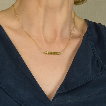 Peridot Bar Birthstone Necklace August, 2 of 4