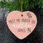 'Under The Mistletoe' Personalised Tree Decoration, thumbnail 1 of 4
