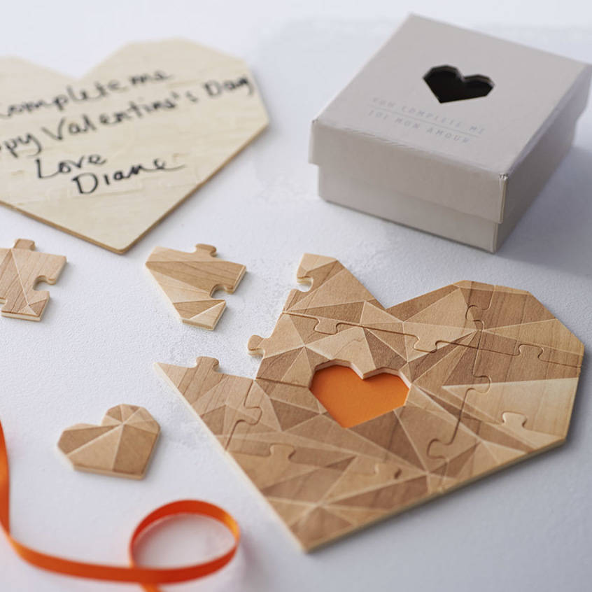 wooden heart jigsaw puzzle by luckies | notonthehighstreet.com